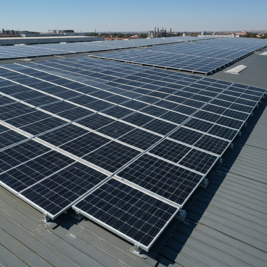 Ticari Çatı GES (50 kW+) - İşletmeler için büyük ölçekli güneş enerjisi çözümleri.